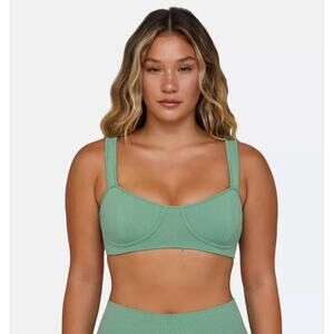 Set Active Scuptflex Contour Bra in Liberty Green Bustier Sports Bra Top Size XL
